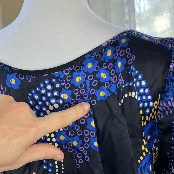 Calypso 100% Silk A Line Floral Dress Keyhole Front size Small - Picture 10 of 17